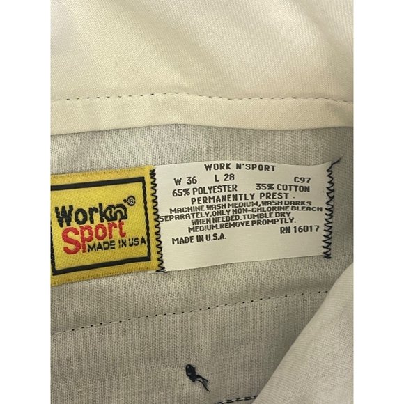 Work N Sport men's size 36 pants cotton blend permanently prest made in the U.S. - Picture 4 of 16